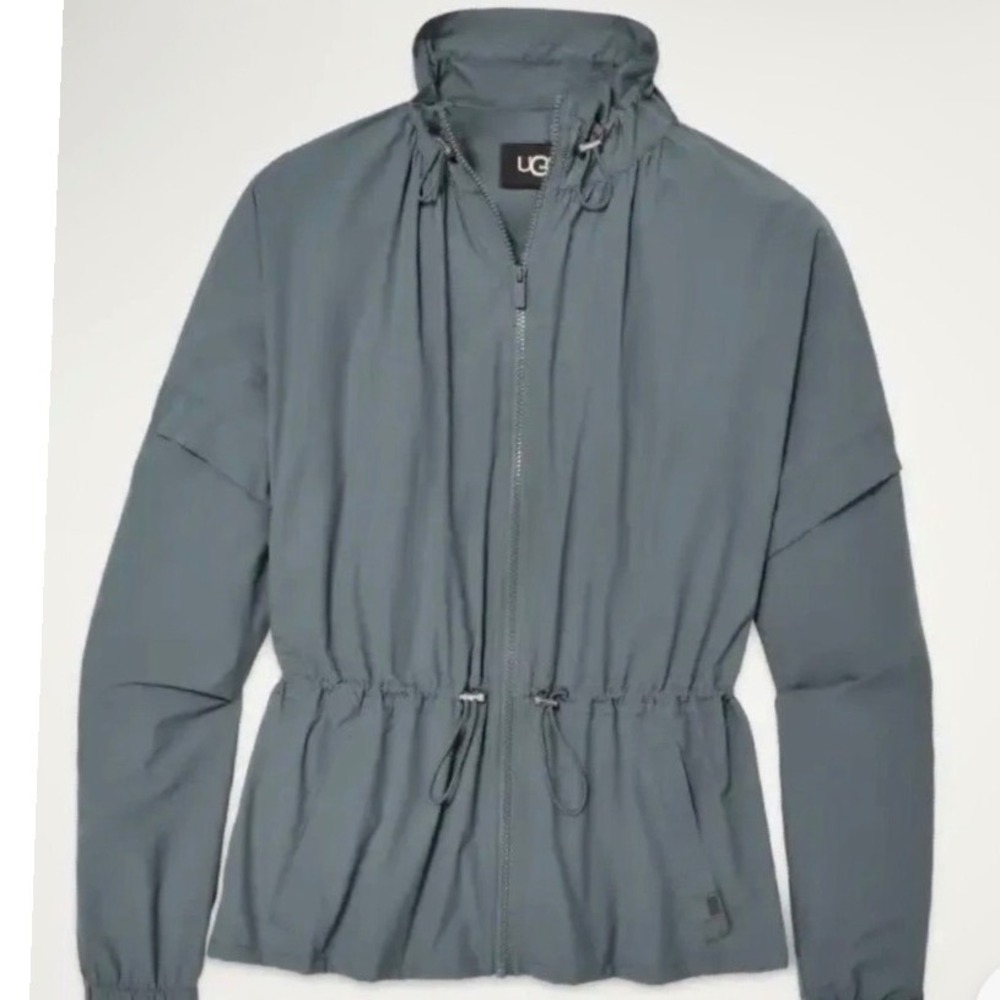 UGG Winny Jacket Womens Medium Stormy Sky Grey Recycled Windbreaker 1152865 NEW